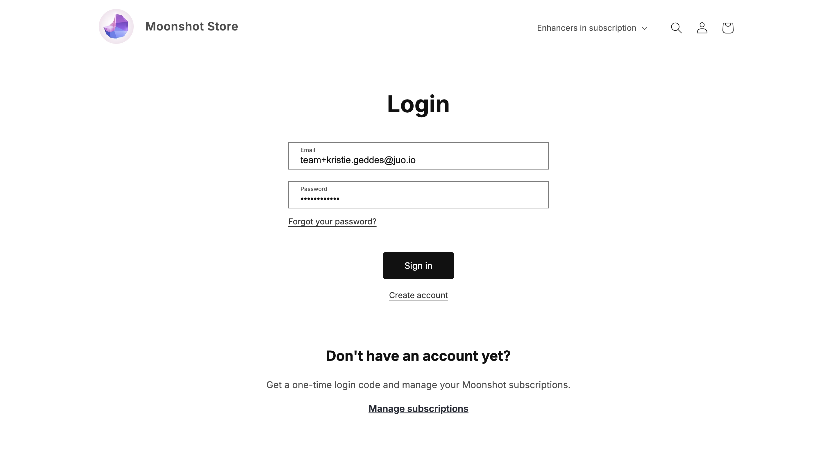 Login screen - Customer Portal login options